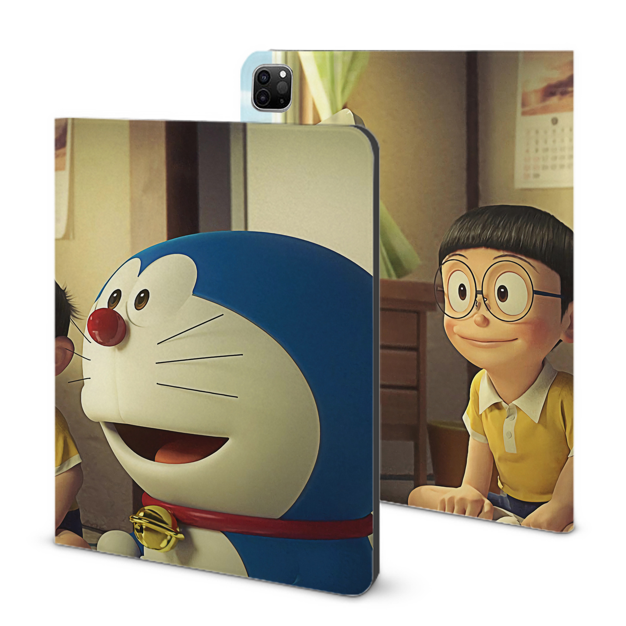 （画像用） ドラえもん Doraemon IPad ケース ブック型 PUレザー TPU 耐衝撃 軽量 薄型 ペン収納なし 全面保護 IPad 各モデル対応